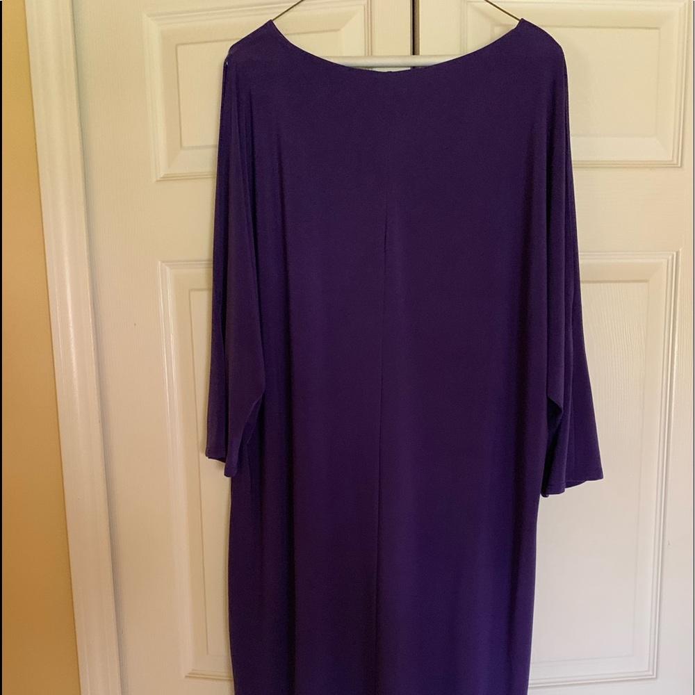 Dress purple Doberman sleeve with slits NWT